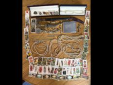 Collection Of Collectables - To Include Silver coins, Decorative Dagger, Lighter, Cigarette Cards,