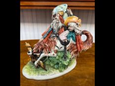 Capodimonte Sculpture 'Don Quixote', designed by Tiziano Galli, depicting Don Quixote and Sancho