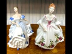 Two Royal Doulton Figurines, comprising 'Country Rose' No. HN3221, and 'Beatrice' No. HN3263.