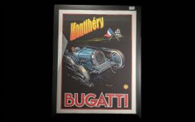 Phil May (b.1925) Signed Limited Edition Framed Print 5/45, Montihery Bugatti. Mounted, framed and