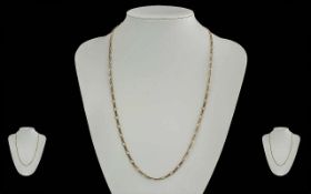 A Fine 9ct Gold Fancy Designed Necklace. Marked 9ct. Pleasing Warm Colour and Design. Weight 7.2
