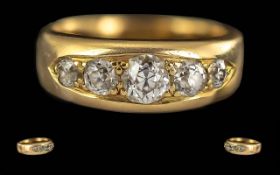 Ladies 18ct Gold 5 Stone Diamond Set Ring, Marked 18ct to Interior of Shank. Well Matched Diamonds