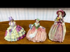 Three Rare Royal Doulton Figures, comprising 'June' HN1691, 8'' high, 'Annabella' HN1871, 6''