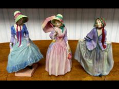 Three Rare Royal Doulton Figures, comprising 'Miss Demure' dated 1937, 8'' high, 'Sweet Anne'