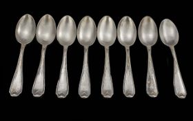 Collection of Continental 800 Silver Tea Spoons. ( 8 ) In Total Approx Weight 150 grams.