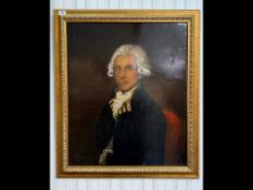 18th Century Portrait of a Naval Gentleman, oil on canvas, later frame. Image measures 30'' x 24'',