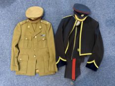 British Army Ceremonial Uniform with peaked cap, tunic, trousers and waistcoat. Charles James