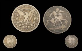 1822 Silver Crown & 1903 SIlver Dollar ( 2 ) Coins In Total.
