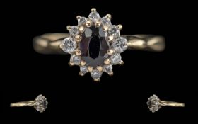 Ladies 9ct Gold Diamond and Sapphire Set