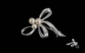 Mikimoto Pearl Brooch, in floral design,