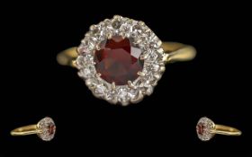 Ladies 18ct Gold Ruby and Diamond Set Cl