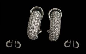 Ladies Pair of 18ct White Gold Diamond S