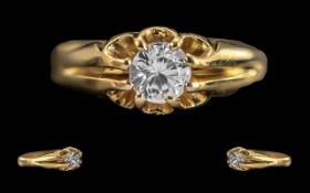 Ladies 18ct Gold Gypsy Single Stone Diam