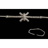 Ladies Excellent Quality 18ct White Gold Diamond Set Bracelet. Marked 750 - 18ct. Well Matched