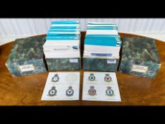 Two boxes (full set) of warplanes collectors club - large cards around 15 cm (6'') square with