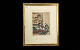 19thC Chinese Painting, titled Chinese Lady original watercolour on rice paper. Depicting Chinese