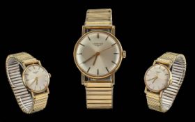 Longines Gents 9ct Gold Cased Manual Wind Automatic Wristwatch, circa 1960's. Case and dial