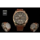 Gents Hugo Boss Water Resistant Watch, With Box, Papers and Pouch. 11.180.772, HB.441.1.34.3622.