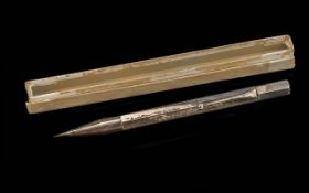 925 Sterling Silver Pencil In Original Box. Fully Hallmarked for Silver.