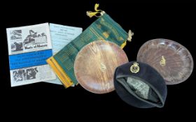 Small Mixed Lot of Military Interest Items, to include two Desert Rat wooden trays, beret, Burma