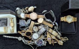 Box of Assorted Ladies & Gentlemen's Wristwatches, various makes and designs, to include Accurist,