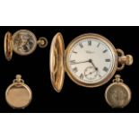 Waltham American Watch Co Gold Plated 15 Jewels Keyless Full Hunter Pocket Watch - Guaranteed To