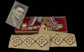 WW2 Military Interest. Includes Medals and Ribbons & Rank Slides, The Soldier Photo Dated 23/11/