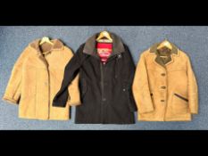 Three Jackets to include Gents Navy Blue Super Dry Jacket and Two Ladies Sheepskin Jackets - Gents