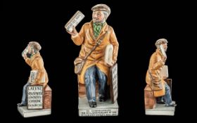 Royal Doulton Ltd Edition Hand Painted Figure ' The News Vendor ' HN2891. Designer W.K.Harper.