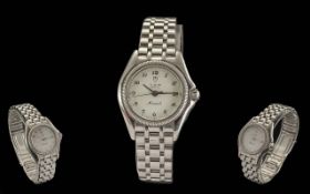 Ladies Rolex Tudor Monarch Wristwatch white dial, Arabic numerals with date aperture. Screw down