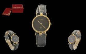 Cartier Muste-De Ladies Gold on Silver Quartz Wrist Watch, With Original Leather Bracelet. 20