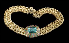 Butler & Wilson Vintage Statement Necklace with chunky gold-toned chain and a large central