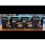 Four New Gruper Exercise Balls, boxed with pumps.