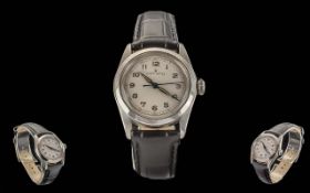 Rolex Oyster - Gents Midi Size Stainless Steel Automatic Watch. c.1950's. Case / Dial Very Good