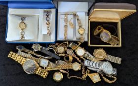 Box of Assorted Ladies & Gentlemen's Wristwatches, various makes and designs, to include Rotary,