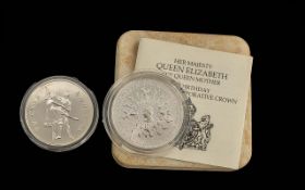 925 Sterling Silver Proof 80th Birthday Queen Elizabeth The Queen Mother Commemorative Coin (
