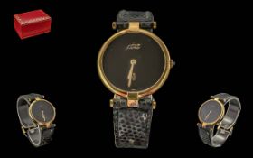 Cartier De Must Ladies Gold on Silver Quartz Wrist Watch. Marked Argent, 925 Silver.
