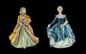 Two Royal Doulton Lady Figures comprising Rachel H2919 and Janine HN2461.