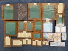 Box of Marquetry Hand Finished Photo Frames, boxed, assorted sizes, made by Marks & Spencer. 16 in