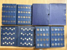Coin Library Folders (3) in total. Containing mostly pennies and half pennies. One with sixpences,