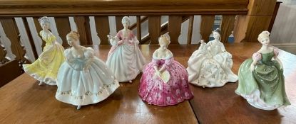 Collection of Six Royal Doulton Figures, comprising HN2234 Michelle, HN3266 Diana, HN2339 My Love,