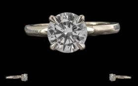Rox Lab Grown Diamond Solitaire Ring, Round Modern Brilliant Cut, Estimated Weight 1.50ct, H-I