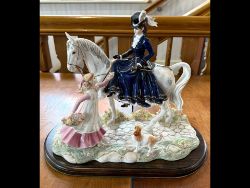 Large Coalport Figure Group, ''A Flower For My Lady'', limited edition, 67 of 250, designed by Sue