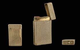 S.T.Dupont Paris Heavy Gold Plated Light Hobnail Design, 20 Microns Thick. 1970's.
