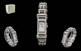 Christian Dior Ladies Silver Tone Watch, With Boxes, Booklet and Receipt.