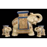 Elephant Plant Stand, height 17'', together with a boxed set of Paris Chef's 4 Dessert Plates, and a