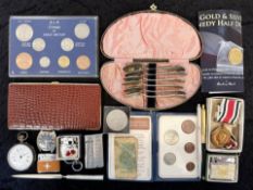Good Bag of Mixed Collectables. Includes Various Coins, 925 Silver Pocket Watch, Various Lighters,