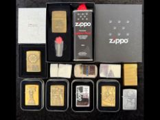 Zippo Lighters - box containing 12 Zippo lighters, comprising a boxed gift set of a Tree of Life