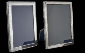 Queen Elizabeth II Good Quality Sterling Silver Mounted Photo Frame with Beaded Border. Hallmark