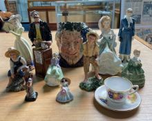 Small Mixed Lot of Pottery to include HN2988 The Auctioneer, HN2926 Tom Sayer, HN2927 Huckleberry